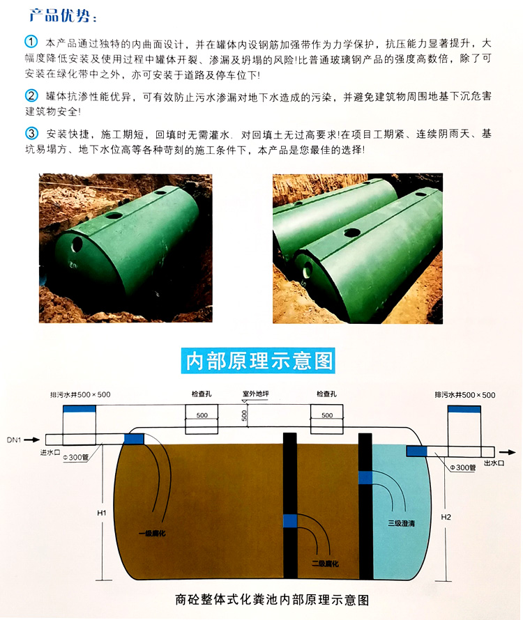 潮阳玻璃钢化粪池